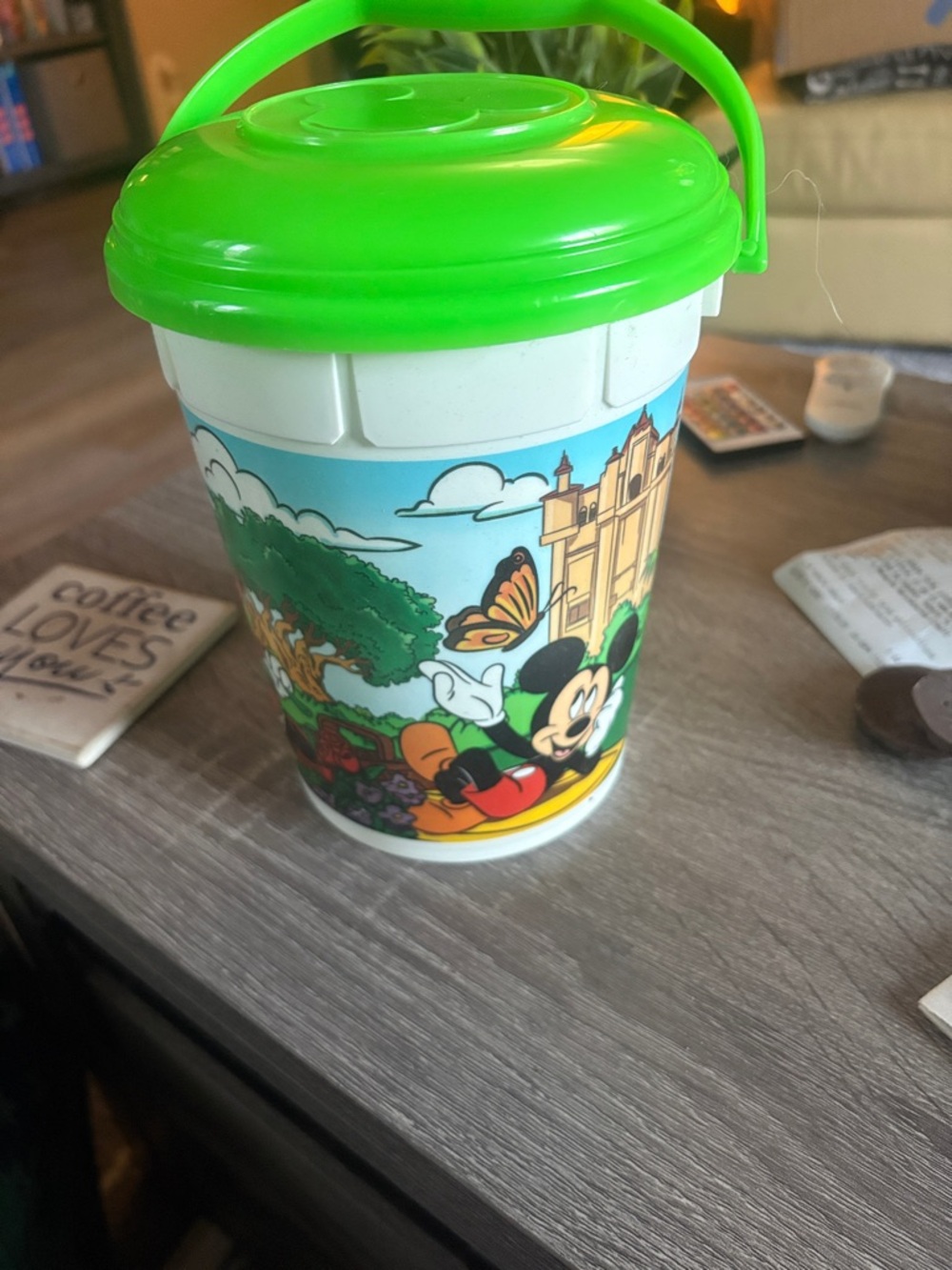 Disney Mickey Mouse Green-Handled Kids Snack Cup